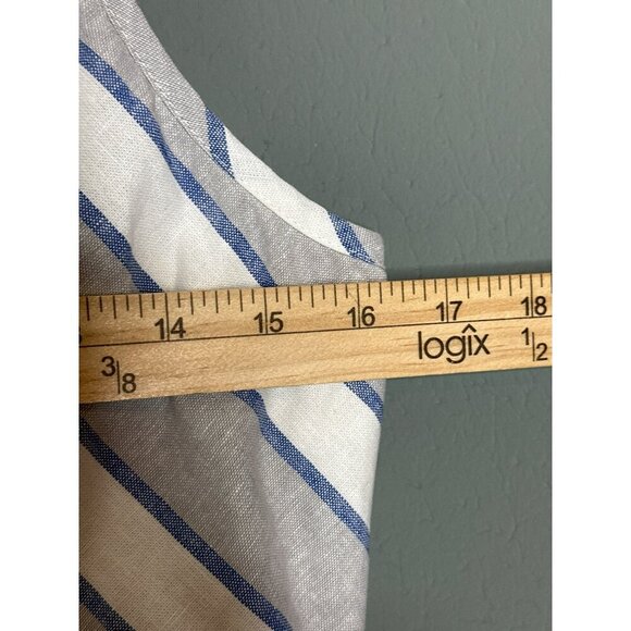 Market & Spruce Women's Large Crissie Linen Dress Scalloped Pockets Summer NWT - Picture 5 of 15